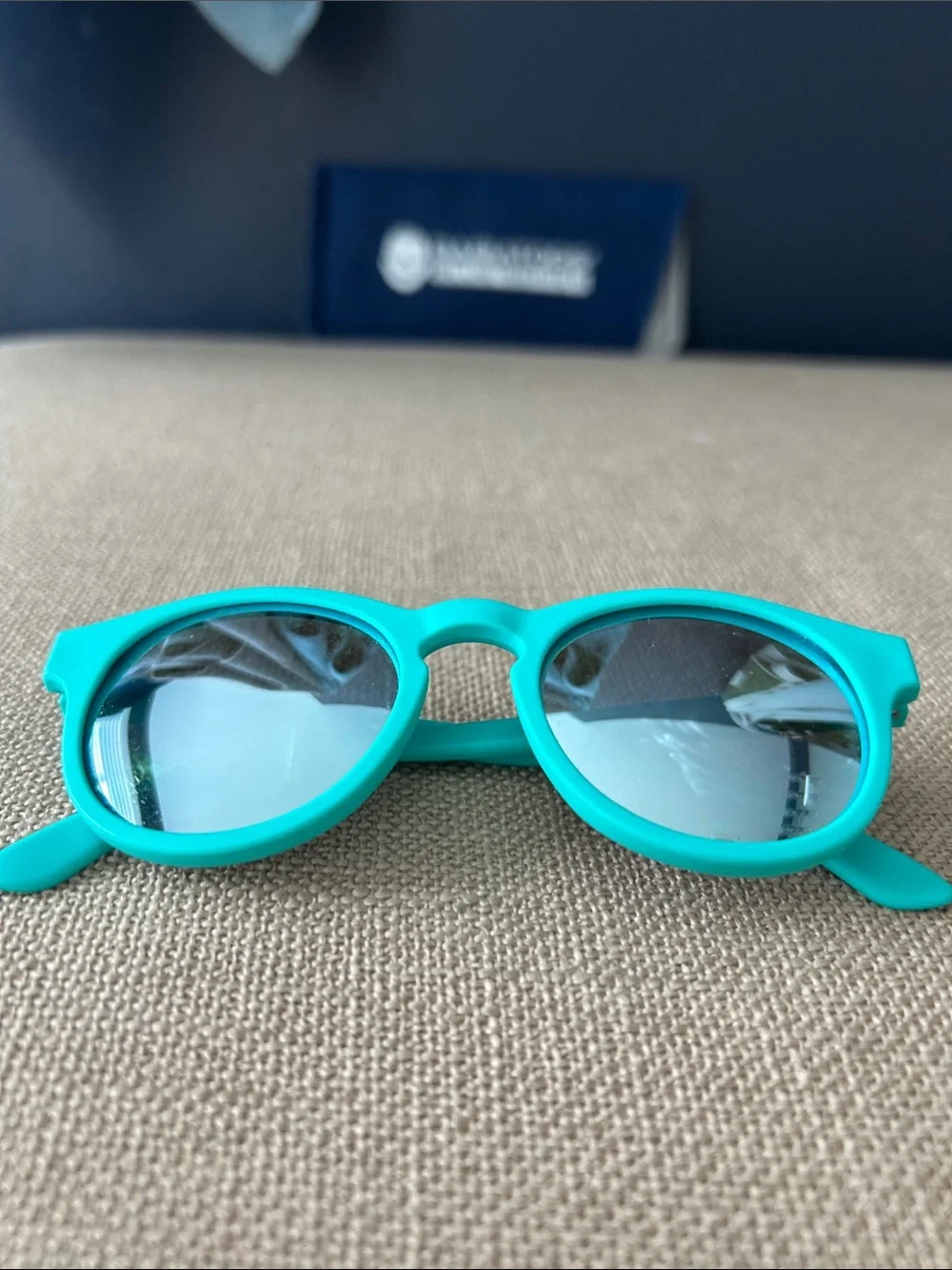 Babiators Teal Round baby Sunglasses with Mirrored Lenses